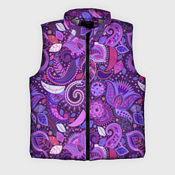 Мужской жилет Фиолетовый этнический дудлинг, цвет: 3D-светло-серый