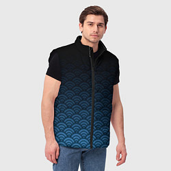 Мужской жилет Узор круги темный синий, цвет: 3D-черный — фото 2