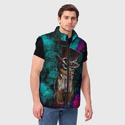 Мужской жилет Сказочный Котик, цвет: 3D-черный — фото 2