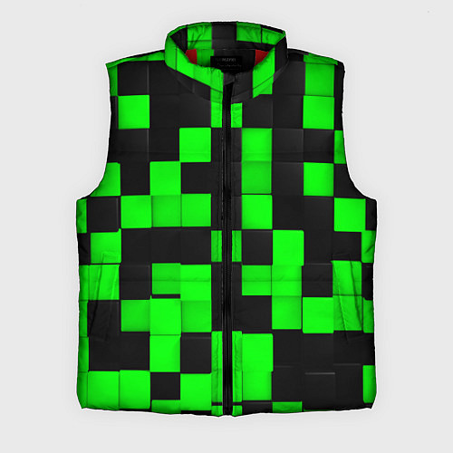 Мужской жилет ЗЕЛЕНЫЕ КУБИКИ / 3D-Красный – фото 1