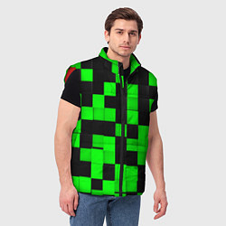 Мужской жилет ЗЕЛЕНЫЕ КУБИКИ, цвет: 3D-красный — фото 2