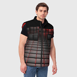 Мужской жилет КАРБОНОВЫЕ ПЛИТЫ, цвет: 3D-красный — фото 2