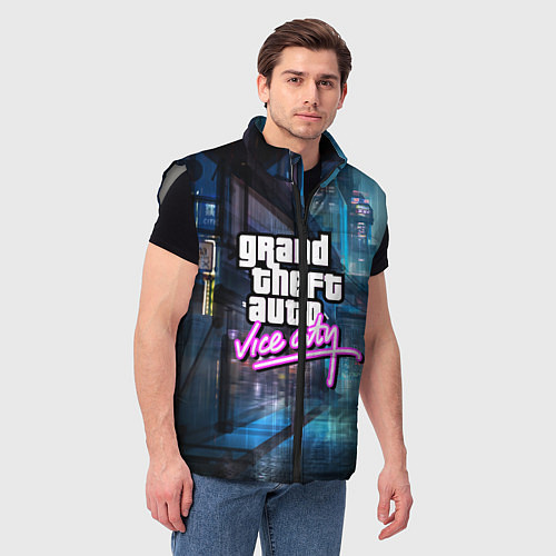 Мужской жилет GTA / 3D-Светло-серый – фото 3