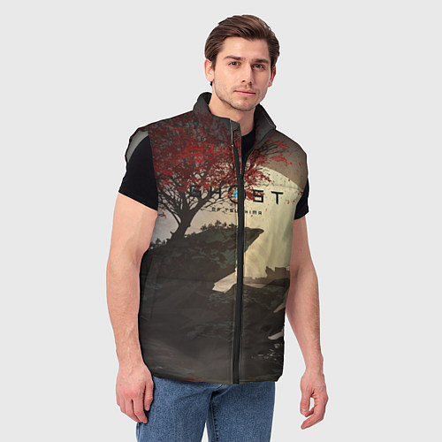 Мужской жилет Ghost of Tsushima / 3D-Светло-серый – фото 3
