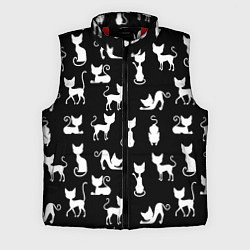 Мужской жилет КОШКИ БЕЛОЕ НА ЧЕРНОМ, цвет: 3D-красный