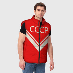 Мужской жилет СССР хоккейная форма, цвет: 3D-красный — фото 2