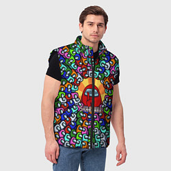 Мужской жилет Among Us SHHHHHHH!, цвет: 3D-черный — фото 2