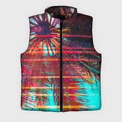 Мужской жилет Palm glitch art, цвет: 3D-светло-серый