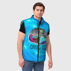 Мужской жилет Among Us карты, цвет: 3D-светло-серый — фото 2
