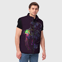 Мужской жилет Медуза и космонавт, цвет: 3D-черный — фото 2