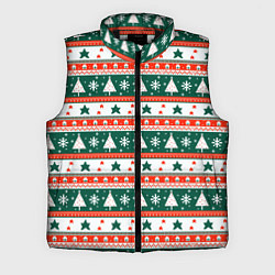 Мужской жилет Новогодний орнамент, цвет: 3D-черный