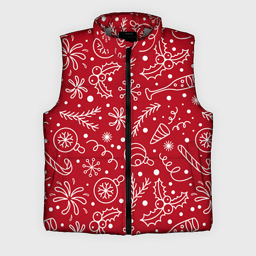 Мужской жилет Новогоднее настроение / 3D-Светло-серый – фото 1