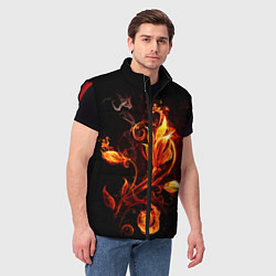 Мужской жилет Огненный цветок, цвет: 3D-красный — фото 2
