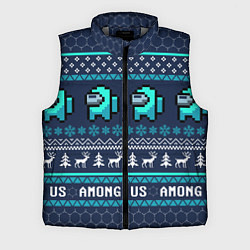 Мужской жилет AMONG US НОВОГОДНИЙ, цвет: 3D-светло-серый