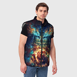 Мужской жилет Сова Космос, цвет: 3D-светло-серый — фото 2