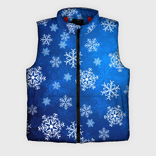 Мужской жилет Новый Год Снежинки / 3D-Красный – фото 1