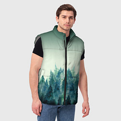 Мужской жилет Акварельный лес градиент, цвет: 3D-светло-серый — фото 2