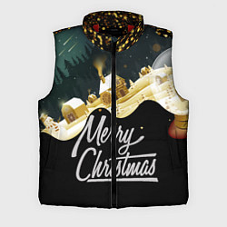 Мужской жилет Новогодняя деревня, цвет: 3D-красный