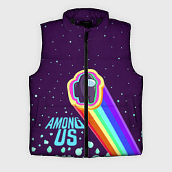 Мужской жилет AMONG US neon rainbow, цвет: 3D-черный