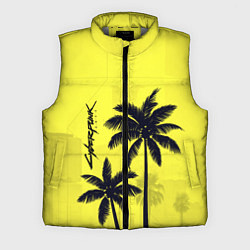 Мужской жилет Cyberpunk 2077 - Пальмы, цвет: 3D-светло-серый