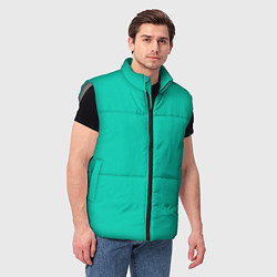 Мужской жилет Бискайский зеленый без рисунка, цвет: 3D-светло-серый — фото 2