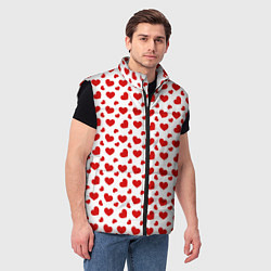Мужской жилет Сердечки, цвет: 3D-черный — фото 2