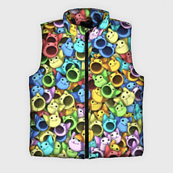 Мужской жилет Цветные Поп Котики, цвет: 3D-черный