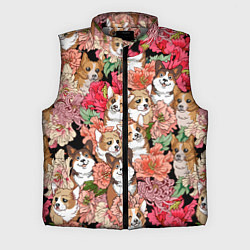 Мужской жилет Корги & Цветы, цвет: 3D-светло-серый