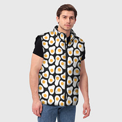 Мужской жилет Яичница, цвет: 3D-черный — фото 2