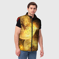 Мужской жилет БИТКОИН ЗОЛОТО BITCOIN GOLD, цвет: 3D-красный — фото 2