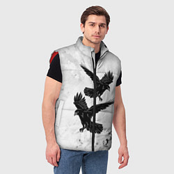 Мужской жилет Gothic crows, цвет: 3D-красный — фото 2