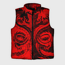 Мужской жилет BLACK RED DRAGONS TATOO, цвет: 3D-черный