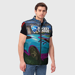 Мужской жилет Rocket League, цвет: 3D-красный — фото 2