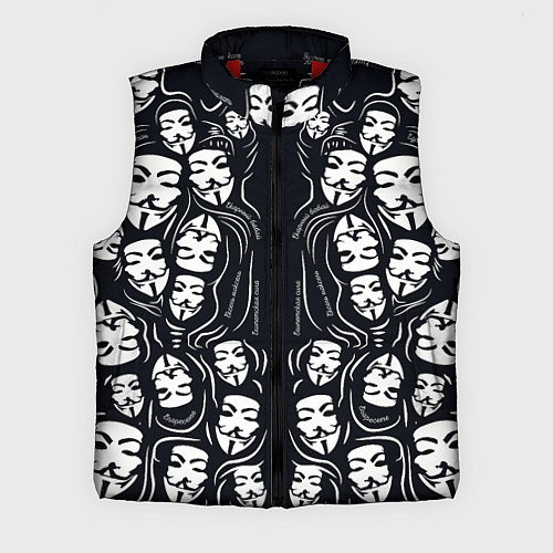 Мужской жилет Анонимусы надбисиси линии / 3D-Красный – фото 1