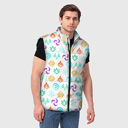 Мужской жилет GENSHIN IMPACT ЭМБЛЕМЫ, цвет: 3D-черный — фото 2