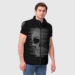 Мужской жилет Череп из текста, цвет: 3D-светло-серый — фото 2