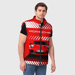 Мужской жилет PORSCHE ПОРШЕ RED STYLE, цвет: 3D-красный — фото 2