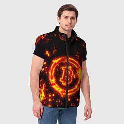 Мужской жилет BITCOIN БИТКОИН ОГОНЬ, цвет: 3D-красный — фото 2
