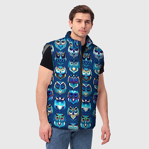 Мужской жилет Совы / 3D-Светло-серый – фото 3