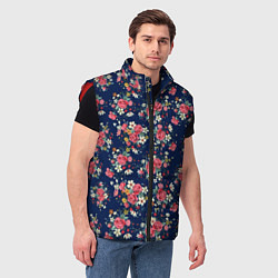 Мужской жилет Розы и Ромашки, цвет: 3D-красный — фото 2