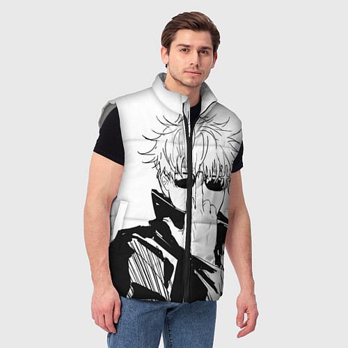 Мужской жилет Магическая битва Годжо / 3D-Светло-серый – фото 3