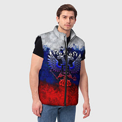 Мужской жилет Россия Russia Герб, цвет: 3D-черный — фото 2
