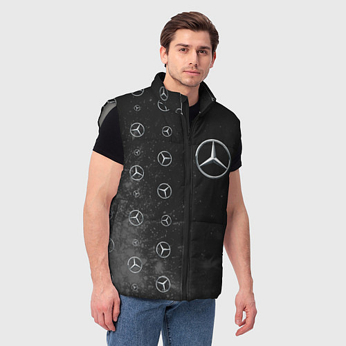 Мужской жилет Мерседес - Взрыв Паттерн слева / 3D-Светло-серый – фото 3