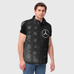 Мужской жилет Мерседес - Взрыв Паттерн слева, цвет: 3D-светло-серый — фото 2