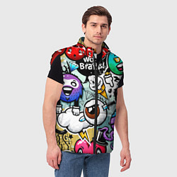 Мужской жилет Граффити, цвет: 3D-красный — фото 2