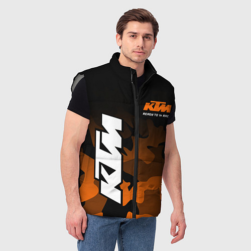 Мужской жилет KTM MOTORCYCLES КТМ МОТОЦИКЛ / 3D-Светло-серый – фото 3