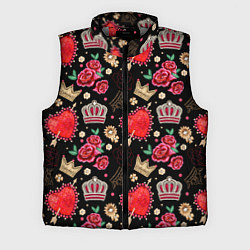 Мужской жилет Корона и розы, цвет: 3D-светло-серый