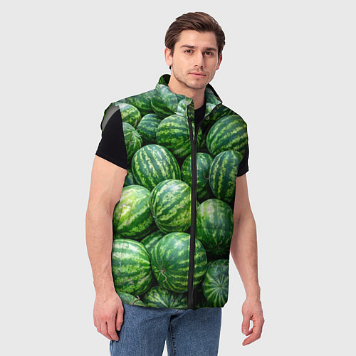 Мужской жилет Арбузы / 3D-Светло-серый – фото 3