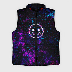 Мужской жилет GLITCH SMILE ГЛИТЧ СМАЙЛ, цвет: 3D-красный