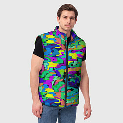 Мужской жилет Камуфляж в ярких тонах, цвет: 3D-черный — фото 2
